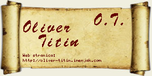 Oliver Titin vizit kartica